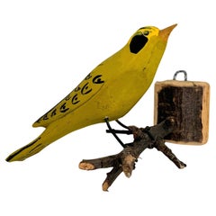 Oriole Viechtauer Hand Carved Wood Bird Black Forest Folk Art, Austria, 1910s