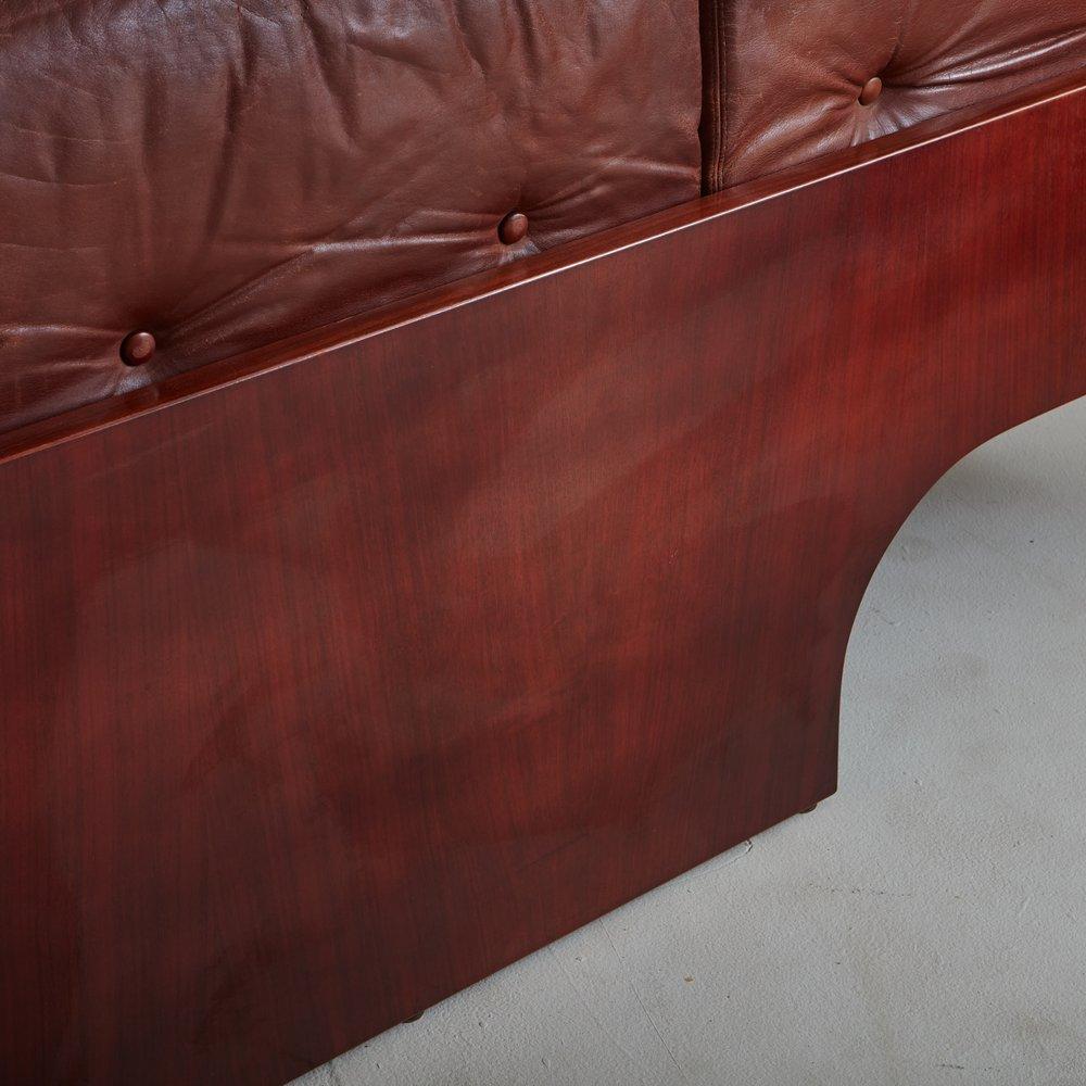 ‘Oriolo’ Leather + Rosewood Sofa by Claudio Salocchi for Sormani, Italy 1960s 6
