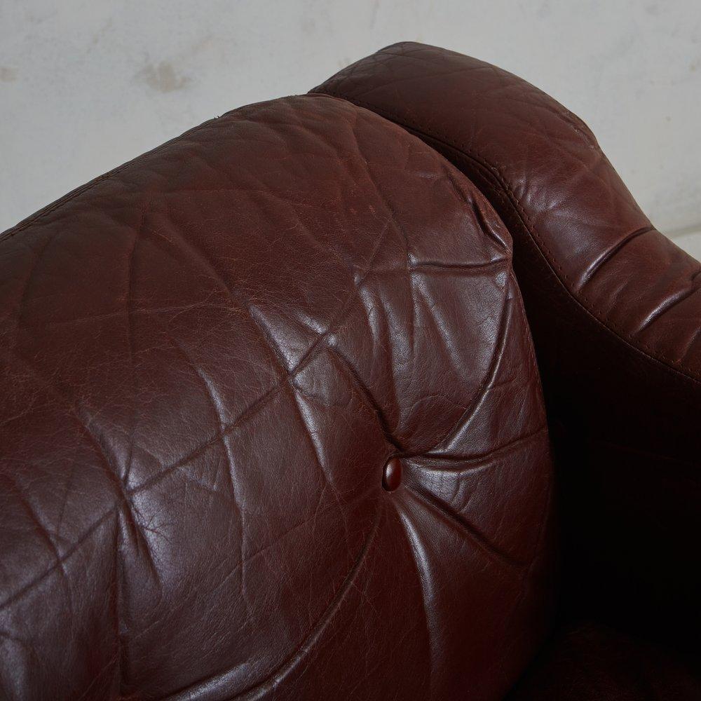‘Oriolo’ Leather + Rosewood Sofa by Claudio Salocchi for Sormani, Italy 1960s 2