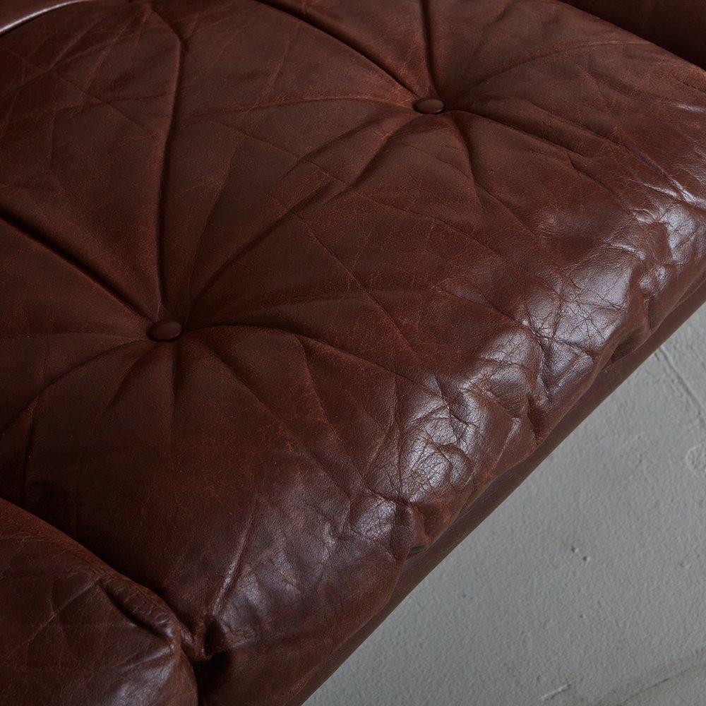 ‘Oriolo’ Leather + Rosewood Sofa by Claudio Salocchi for Sormani, Italy 1960s 3