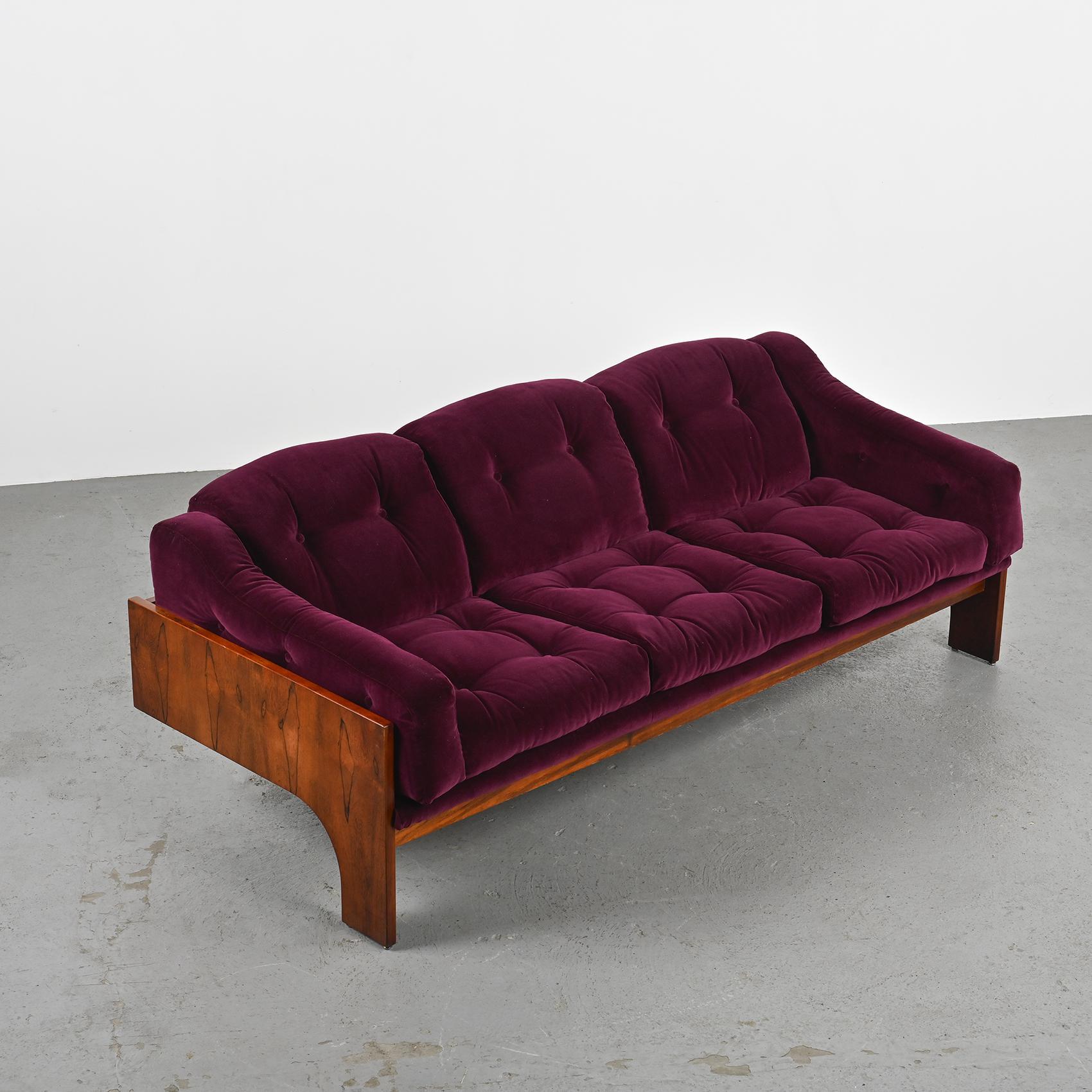 Faux Leather Oriolo sofa by Claudio Salocchi for Sormani, circa 1965