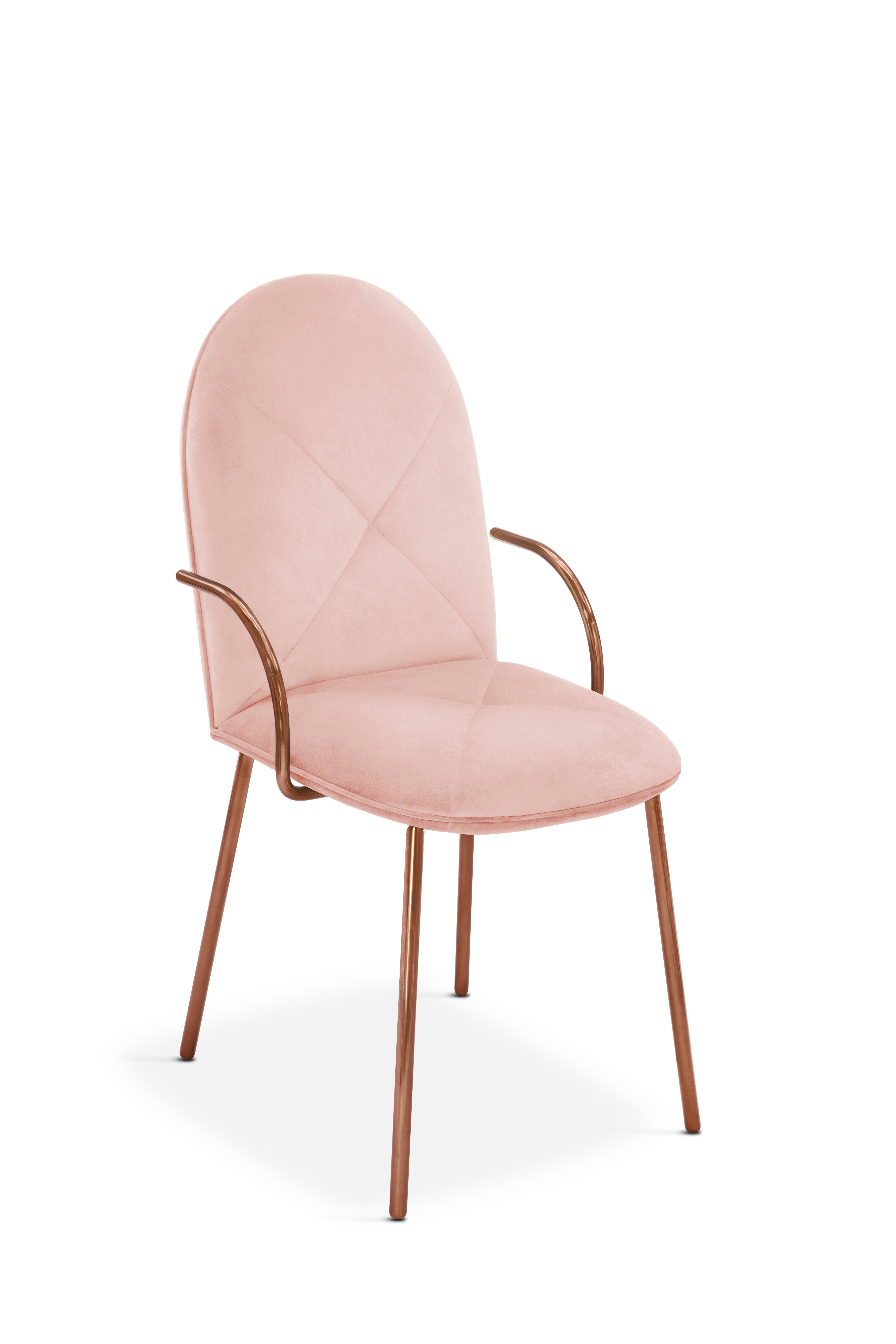 club dining chair with rose gold frame