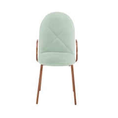 Orion Dining Chair with Plush Mint Green Velvet and Rose Gold Arms by Nika Zupan
