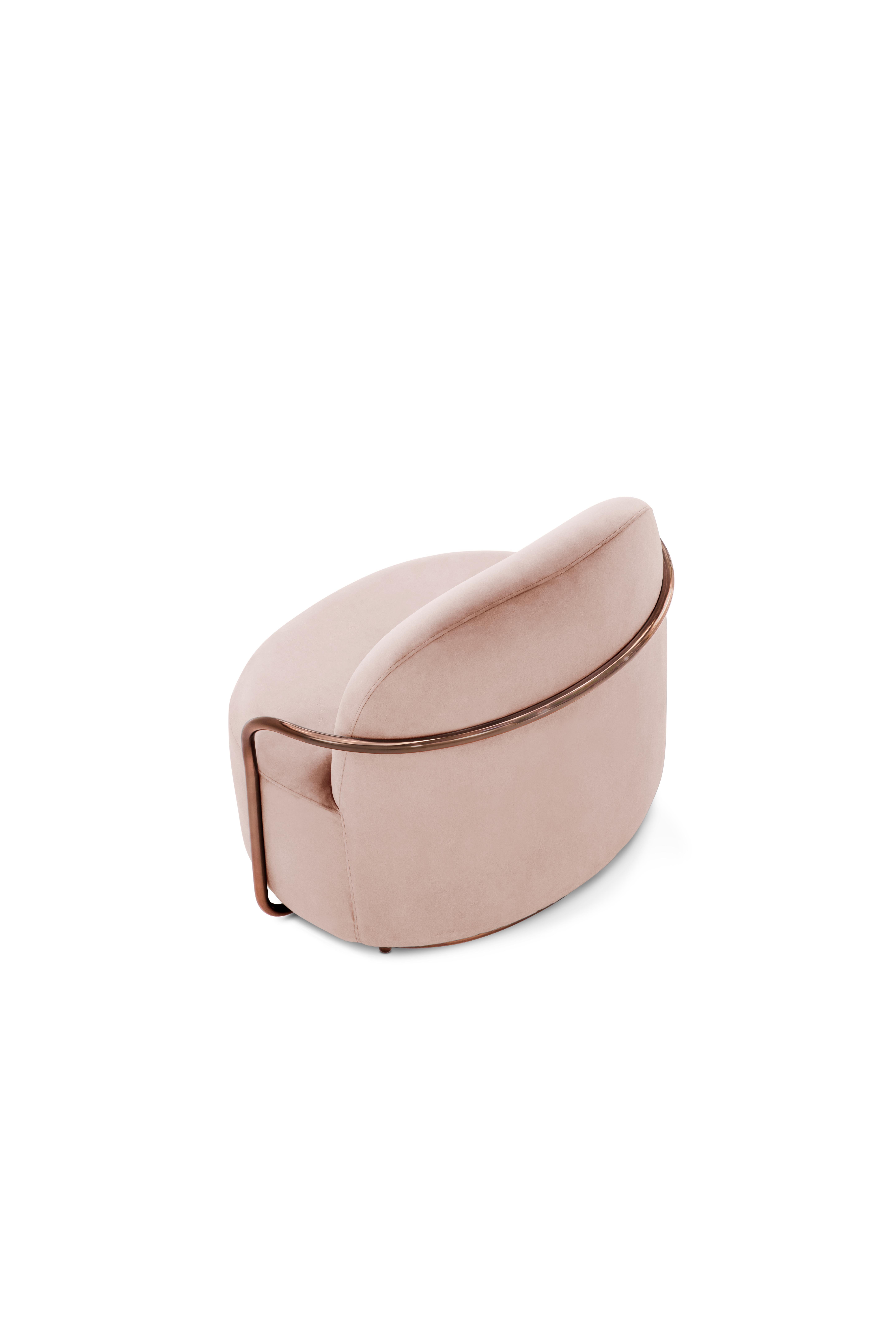 pink chair with arms