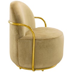 Orion Lounge Chair Gold with Dedar Milano by Nika Zupanc for Scarlet Splendour