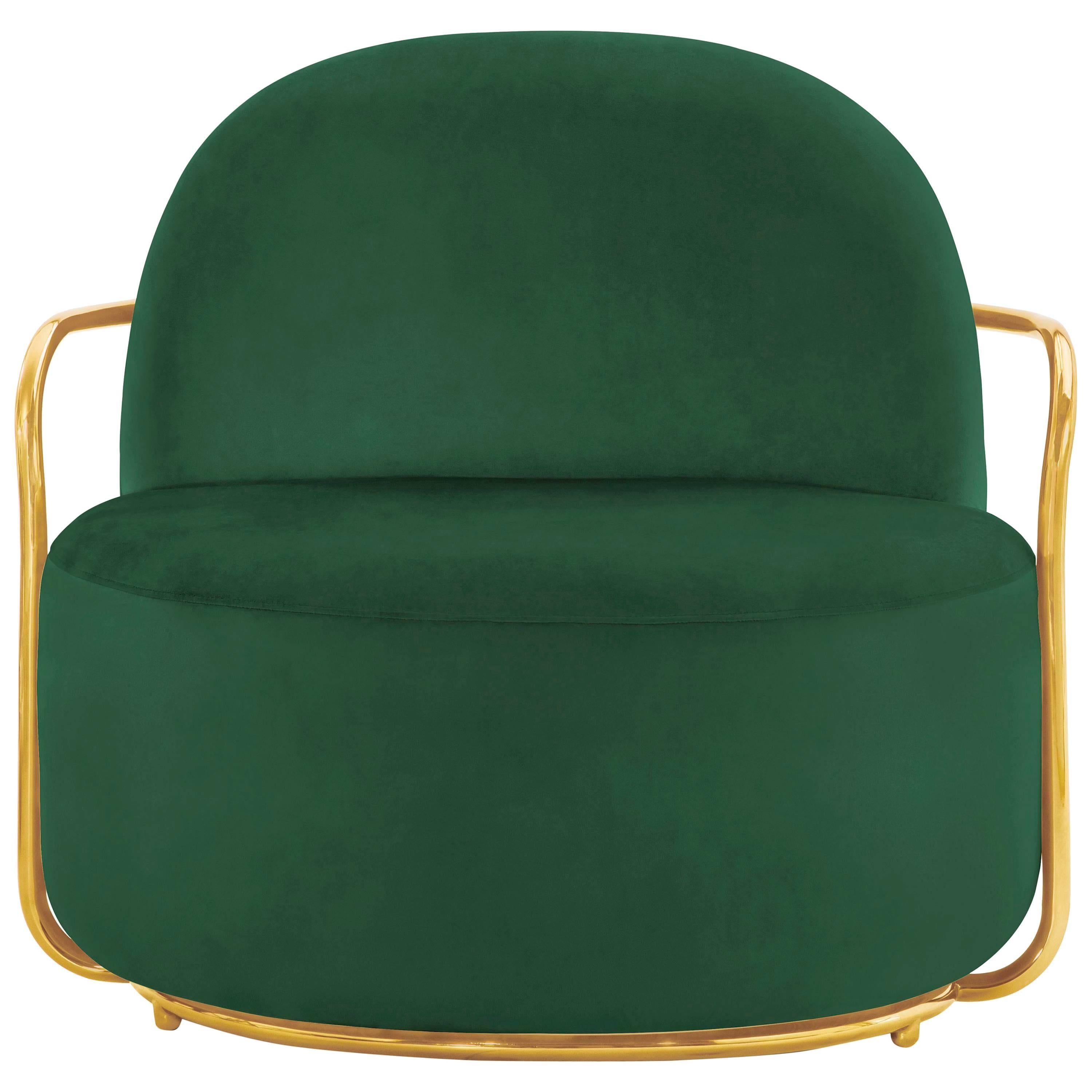 Orion Lounge Chair Green by Nika Zupanc for Scarlet Splendour For Sale