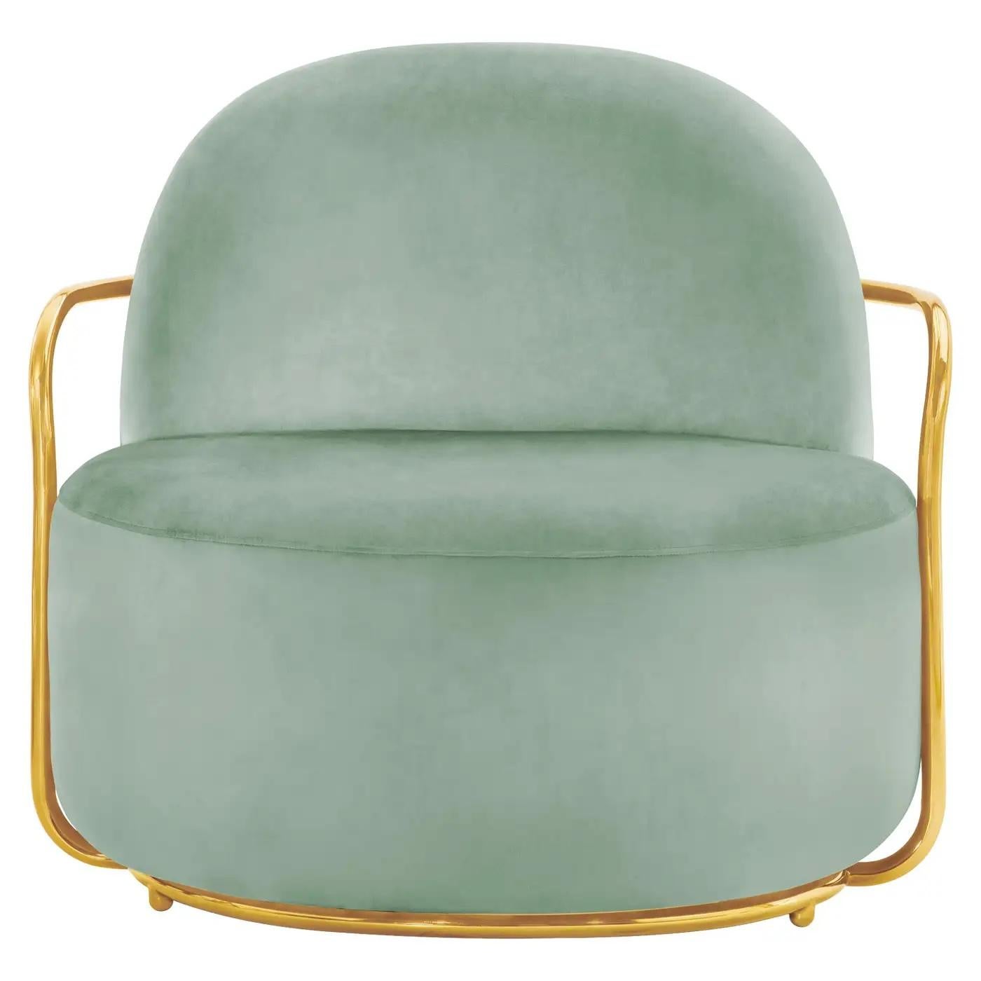 Modern Orion Lounge Chair with Velvet and Metal Arms by Nika Zupanc For Sale
