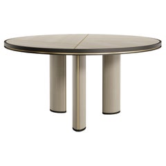 ORION Modern Round Dining Table by Casa Magna in Wood and Brass