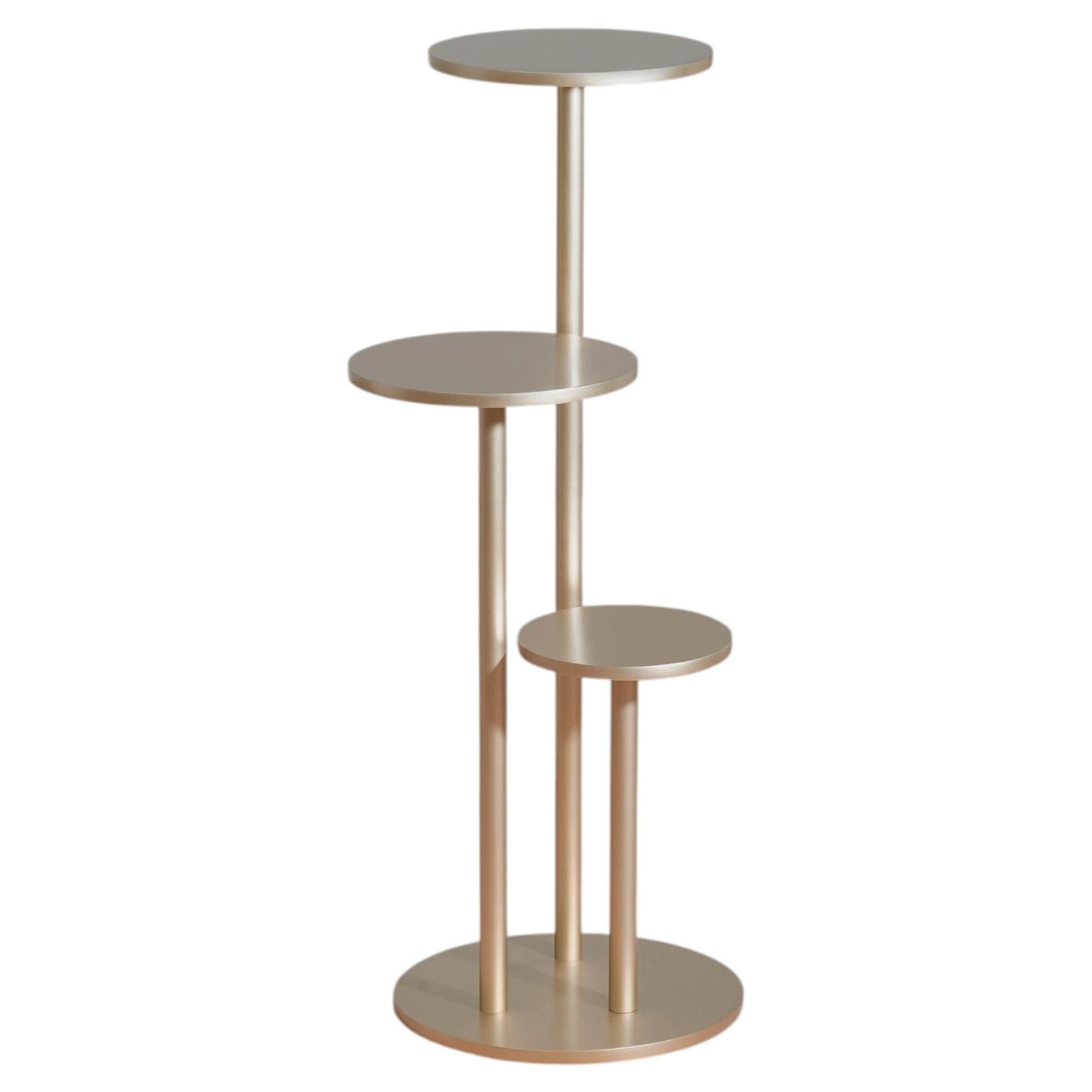 Orion Satin Brass Side Table, Contemporary Design, Made in Italy