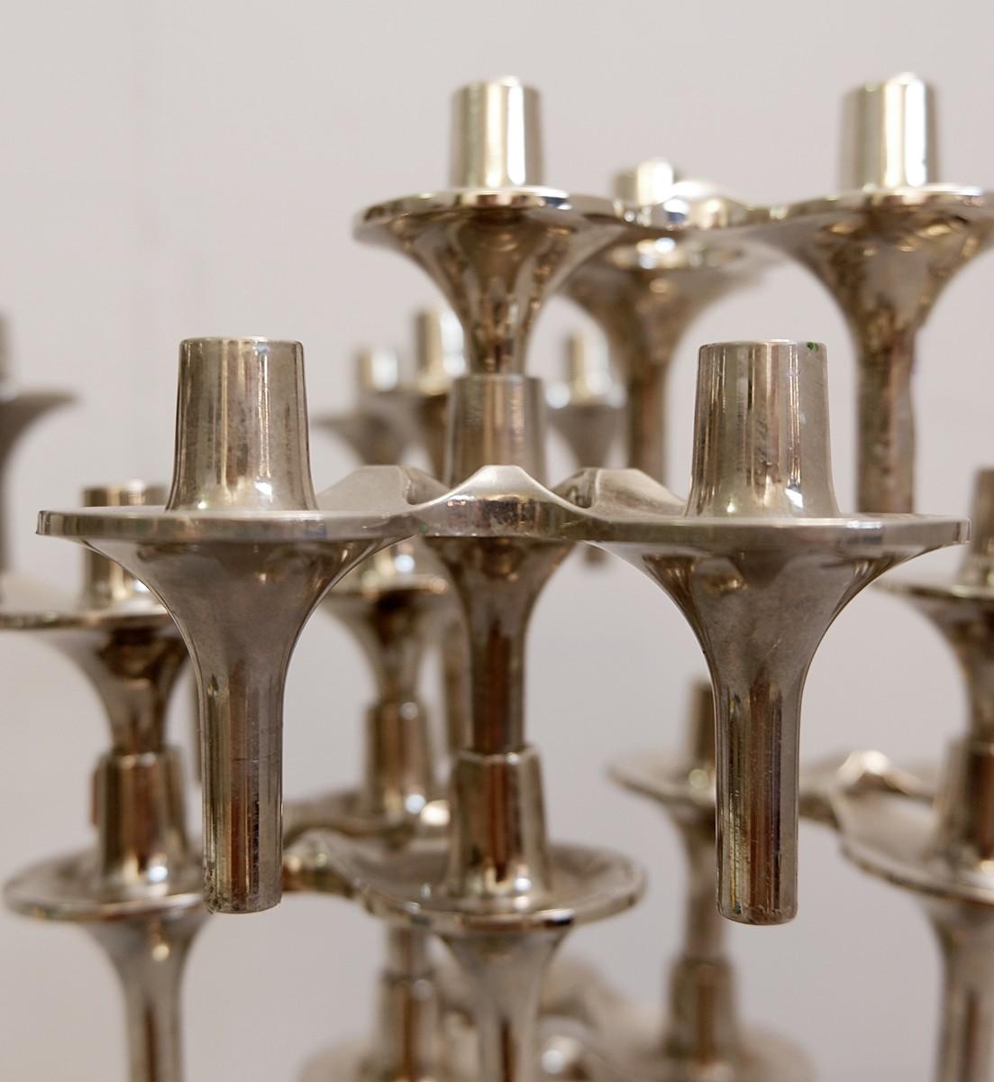 'Orion' Set of 12 Candleholders by Fritz Nagel & Ceasar Stoffi for BMF. Germany In Good Condition In Brussels , BE