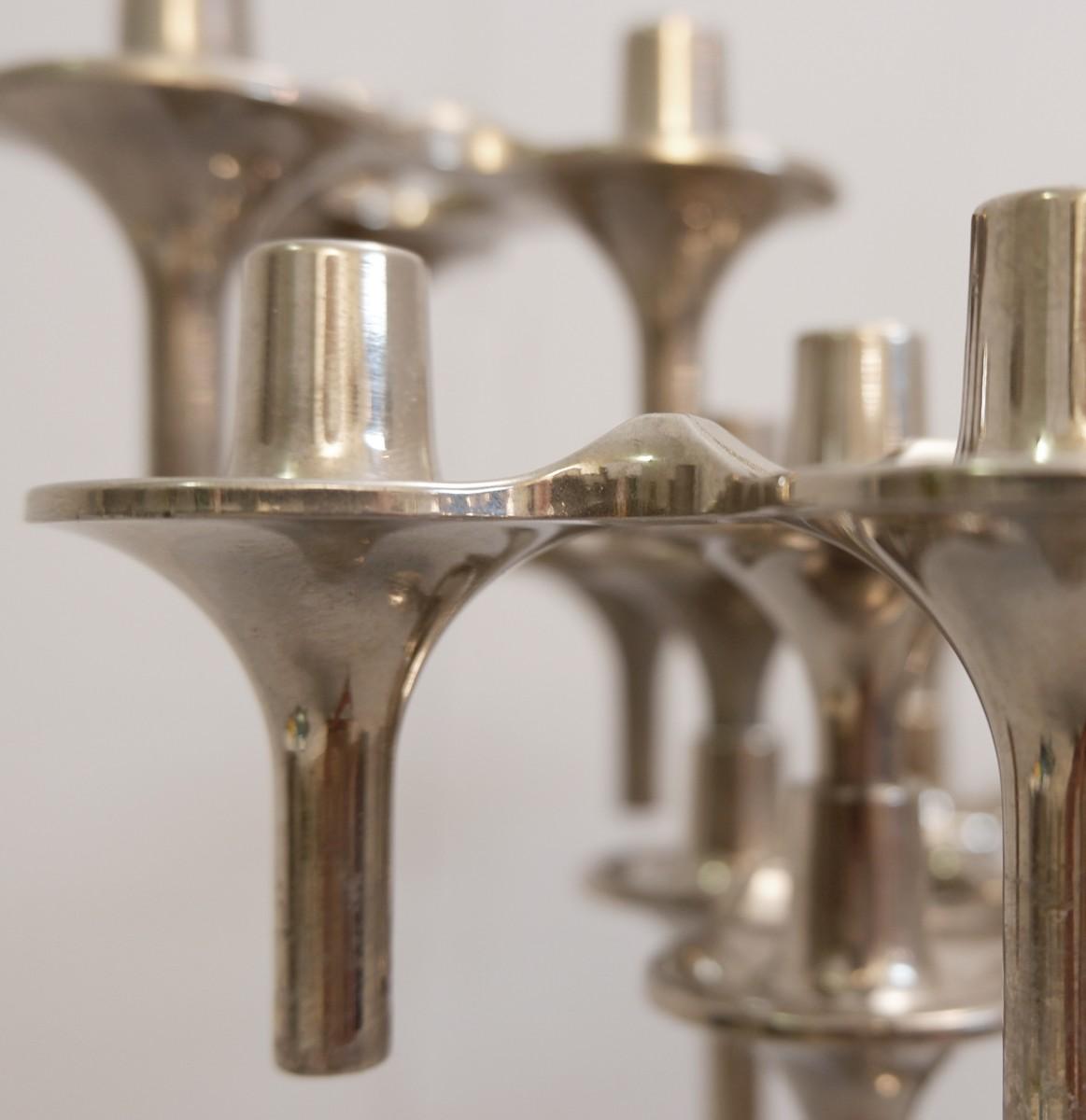 Mid-20th Century 'Orion' Set of 12 Candleholders by Fritz Nagel & Ceasar Stoffi for BMF. Germany