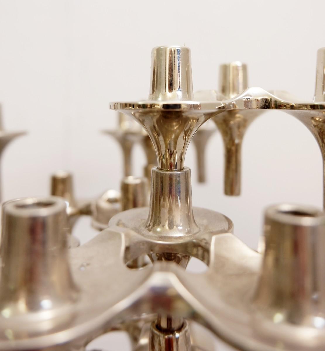 Metal 'Orion' Set of 12 Candleholders by Fritz Nagel & Ceasar Stoffi for BMF. Germany