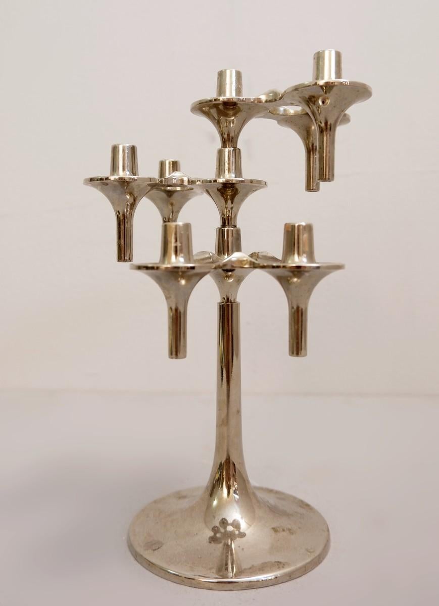 'Orion' Set of 12 Candleholders by Fritz Nagel & Ceasar Stoffi for BMF. Germany 2
