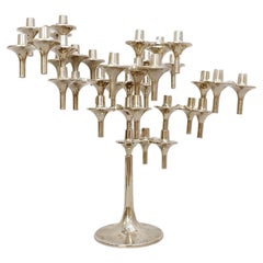 'Orion' Set of 12 Candleholders by Fritz Nagel & Ceasar Stoffi for BMF. Germany