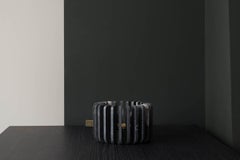 Orion Small Marquina matte marble Flower vase and Candle holder by Dan Yeffet