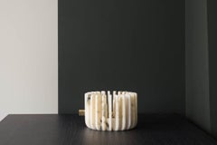 Orion Small Paonazzo marble Flower vase and Candle holder by Dan Yeffet