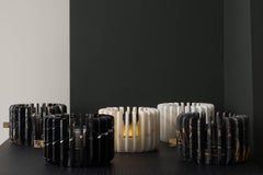 Orion Small Saint Laurent Grey marble Flower vase and Candleholder by Dan Yeffet