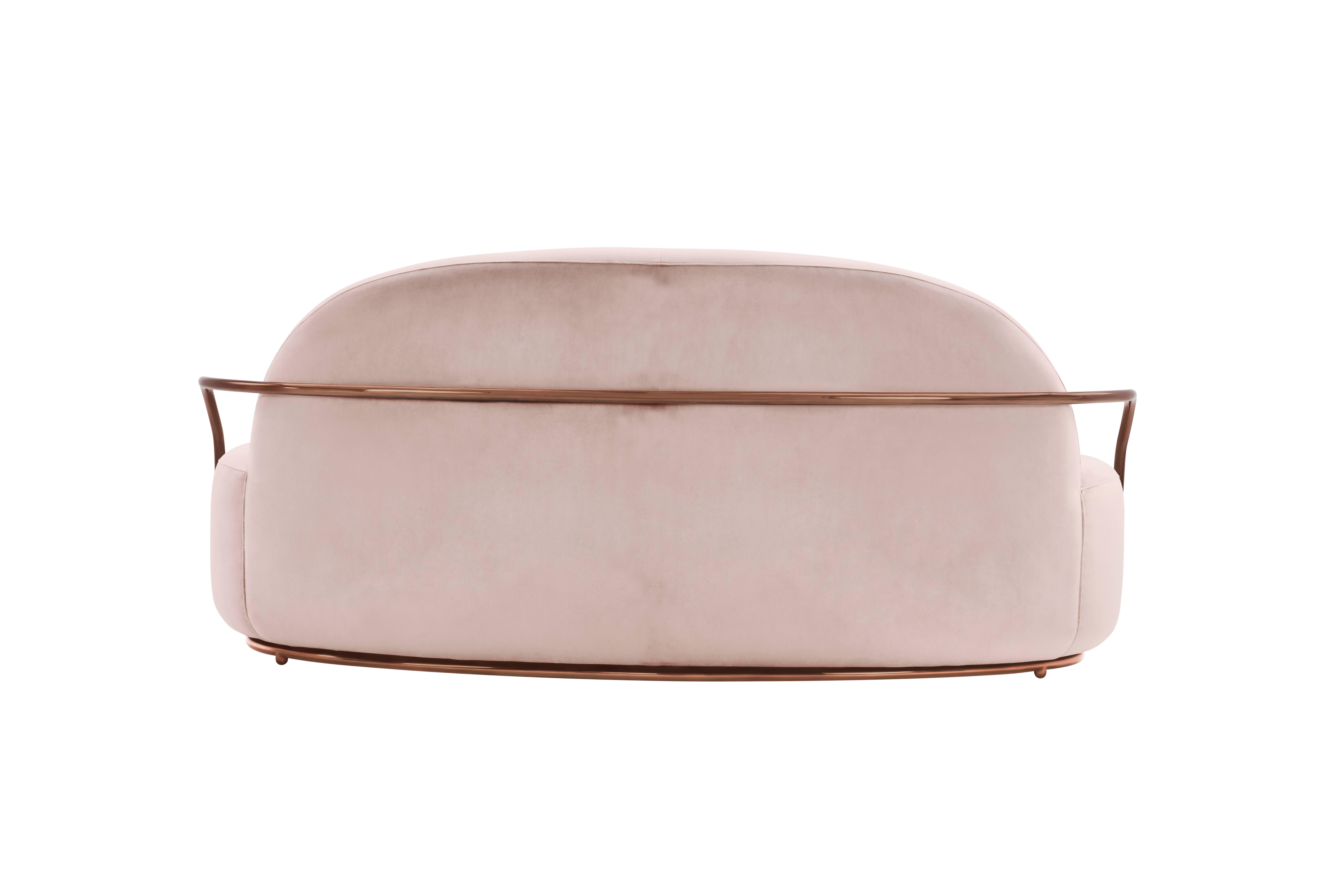 Contemporary Orion Sofa Blush Rose by Nika Zupanc for Scarlet Splendour For Sale