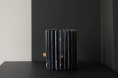 Orion Tall Marquina matte marble Flower vase and Candleholder by Dan Yeffet
