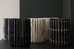 Orion Tall Paonazzo Marble Flower Vase and Candleholder by Dan Yeffet