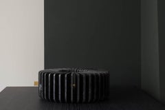 Orion Wide Marquina matte marble Flower vase and Candleholder by Dan Yeffet