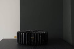 Orion Wide Marquina shiny marble Flower vase and Candleholder by Dan Yeffet