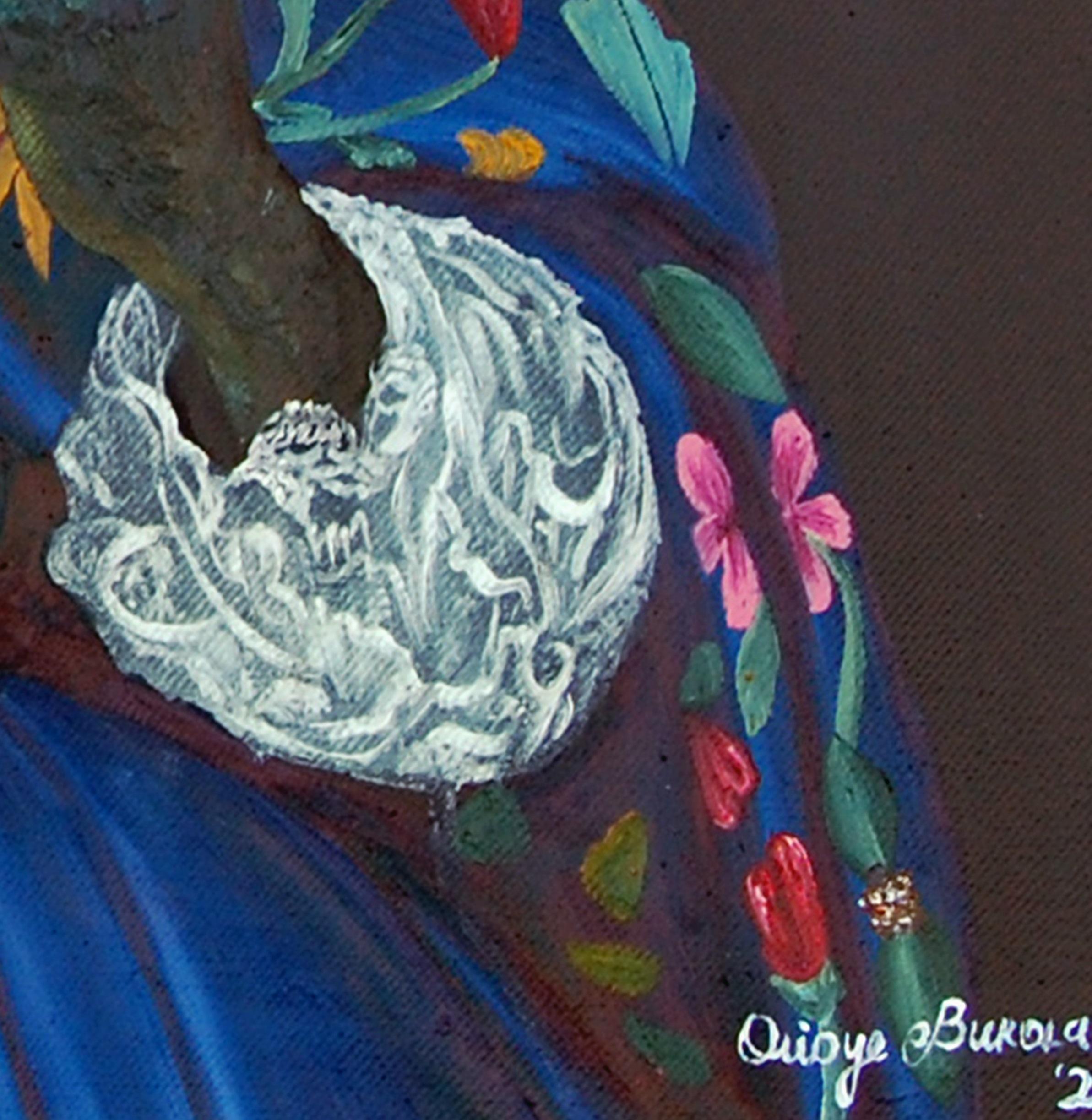 What about death - Black Abstract Painting by Orioye Bukola Samuel