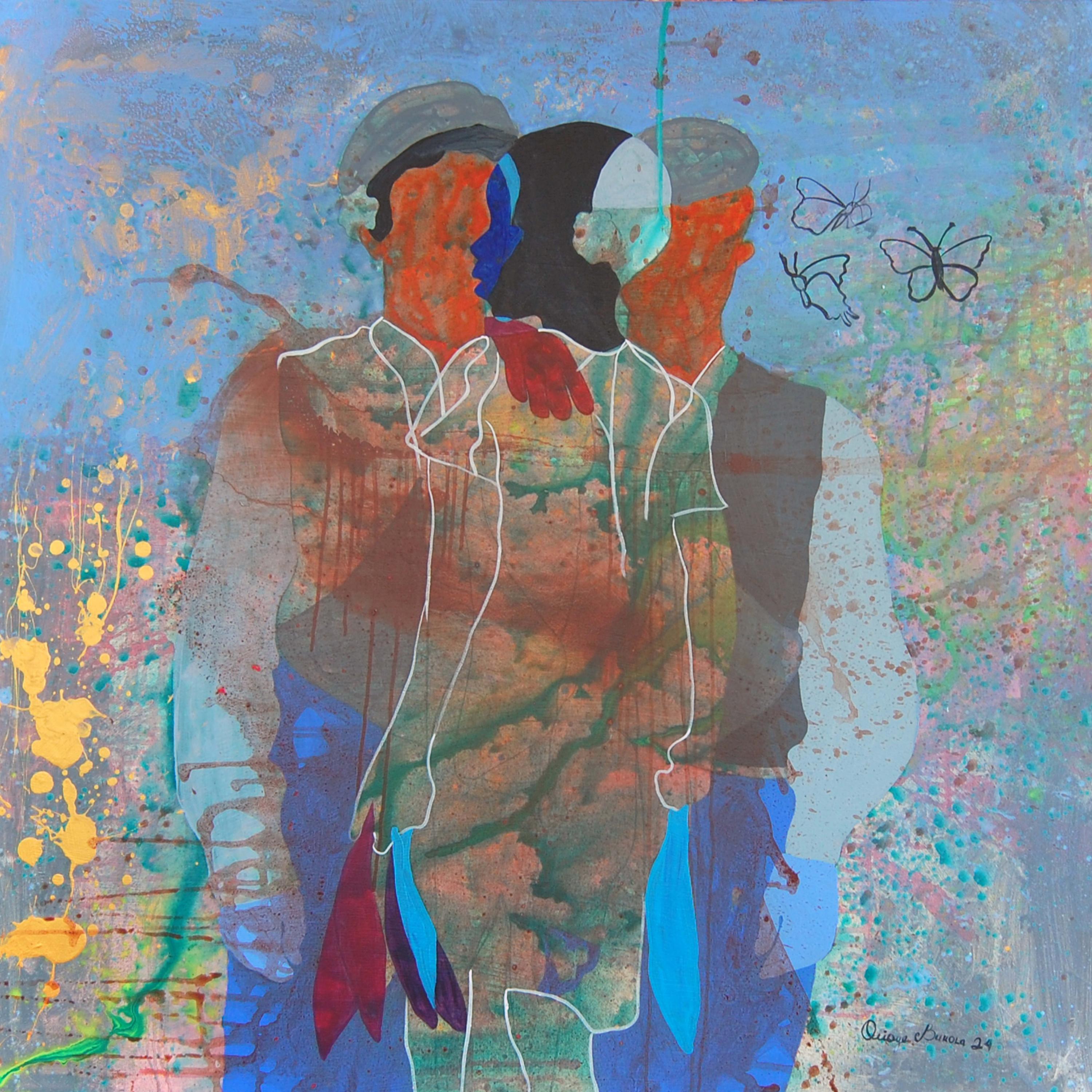 Interior Painting di Orioye Samuel - Sentimenti 2 -21° secolo, Figurativo contemporaneo, Colorato, Silhouette, Africa