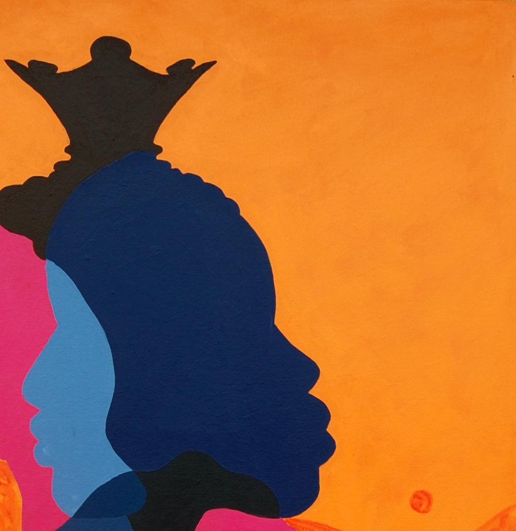 Perspectives - 21st Century, Contemporary Figurative, Colourful, Silhouette - Expressionist Painting by Orioye Samuel