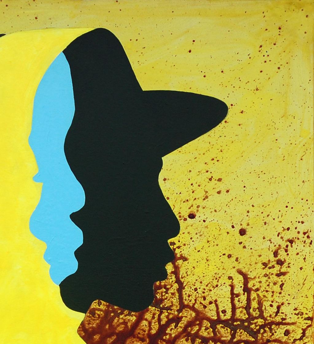 Giocatore - 21° secolo, Figurativo contemporaneo, Colorato, Silhouette, Uomo - Painting Espressionista di Orioye Samuel