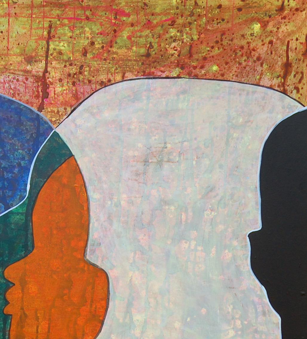 Serenidad en el caos - Siglo XXI, Contemporáneo Figurativo, Colorido, Silueta - Painting Expresionista de Orioye Samuel