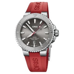 Used Oris Aquis Date with Red Strap