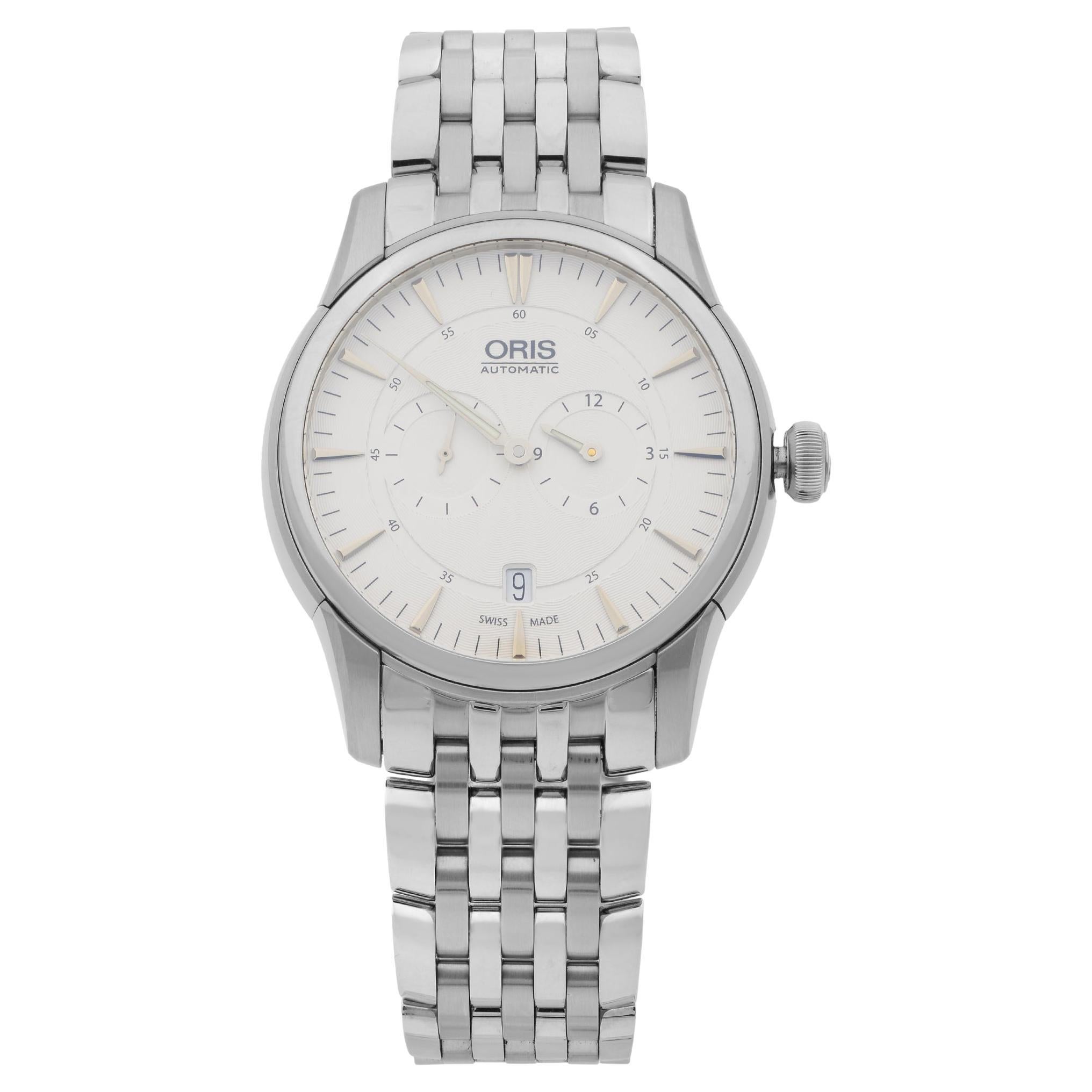 Oris Artelier Regulateur Steel Silver Dial Men Watch 01 749 7667 4051-07 8 21 77 For Sale