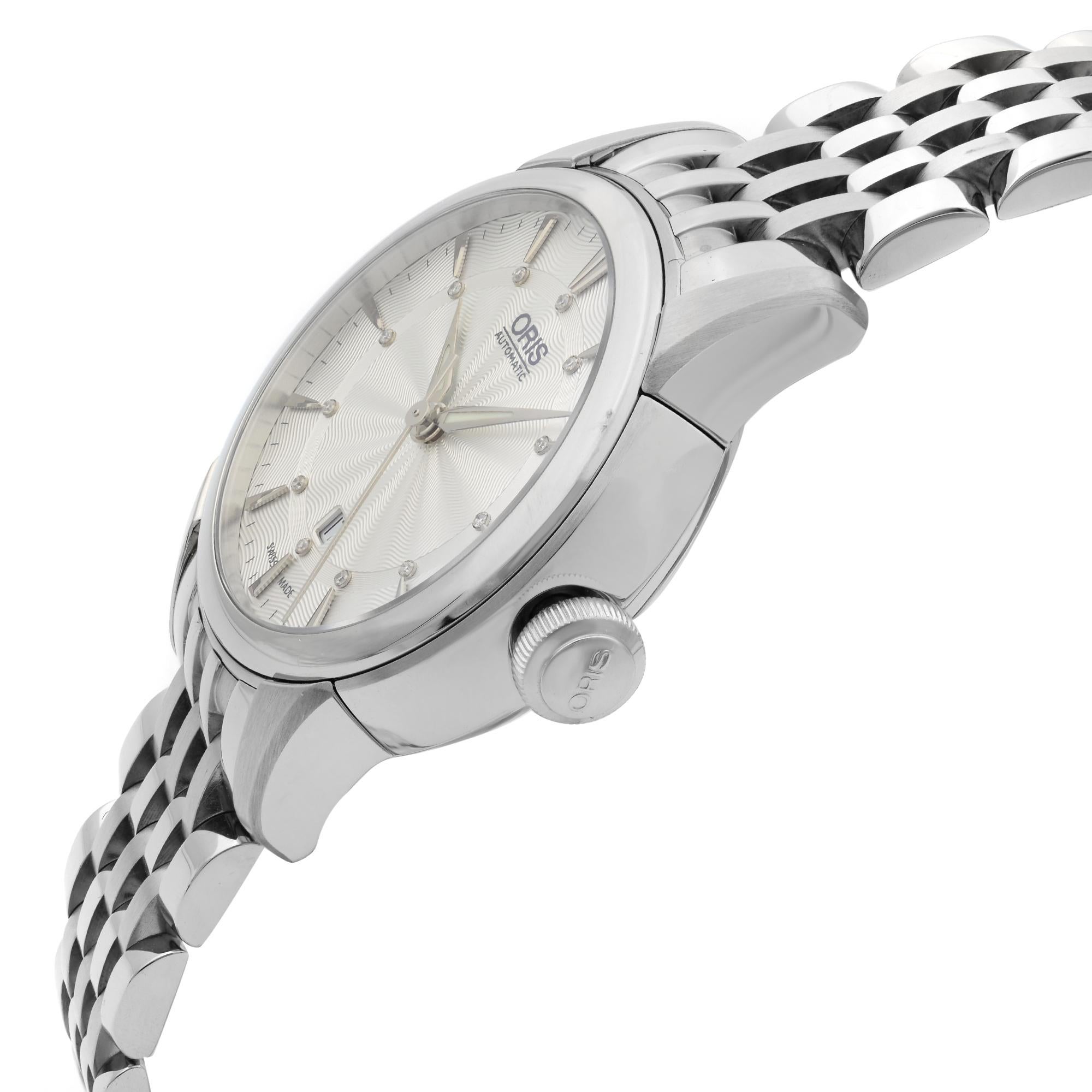 Oris Artelier Stainless Steel Automatic Ladies Watch 01 561 7687 4051-07 8 14 77 In New Condition In New York, NY
