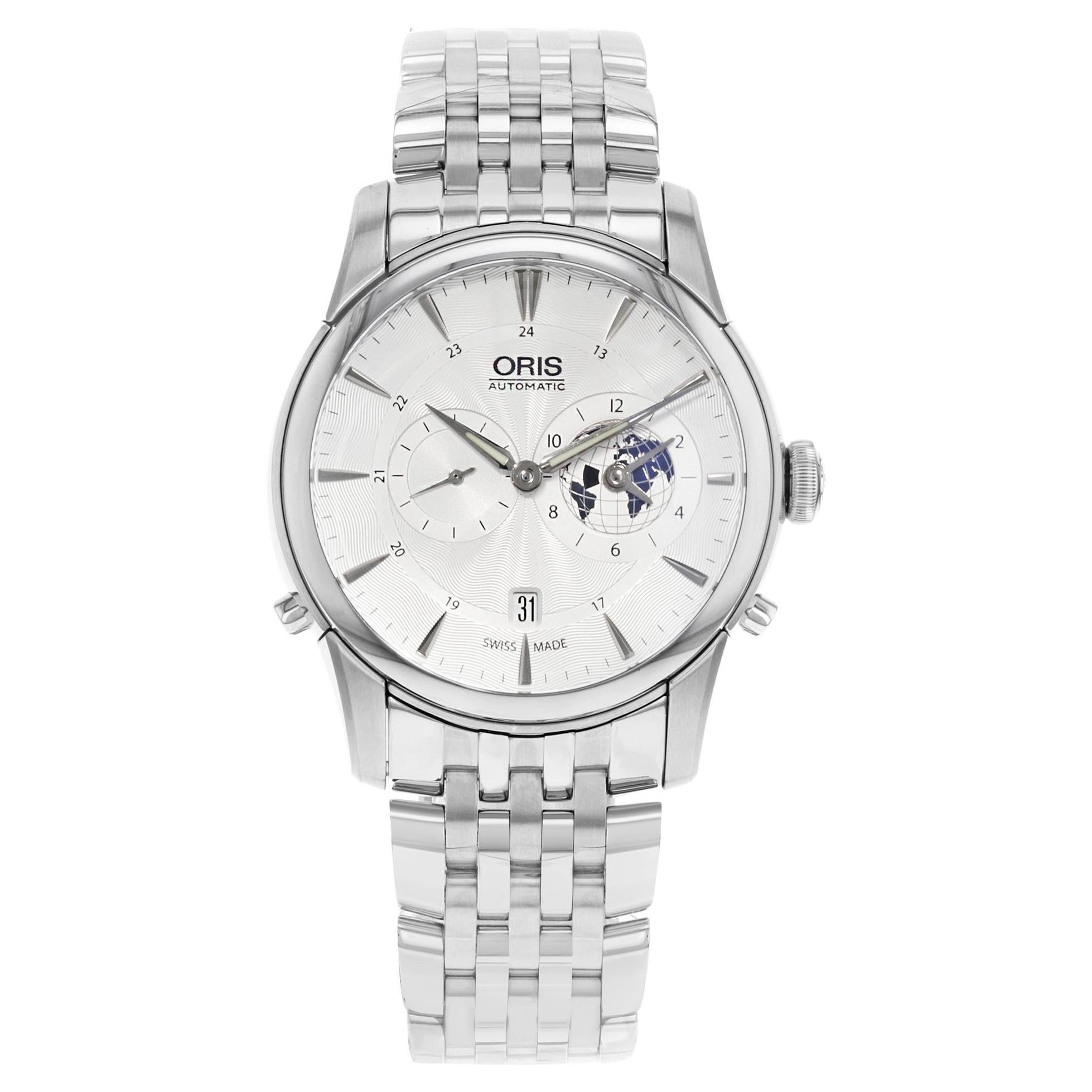 Oris Artelier Steel Silver Limited Edition Automatic Mens Watch 690 7690 4081 For Sale