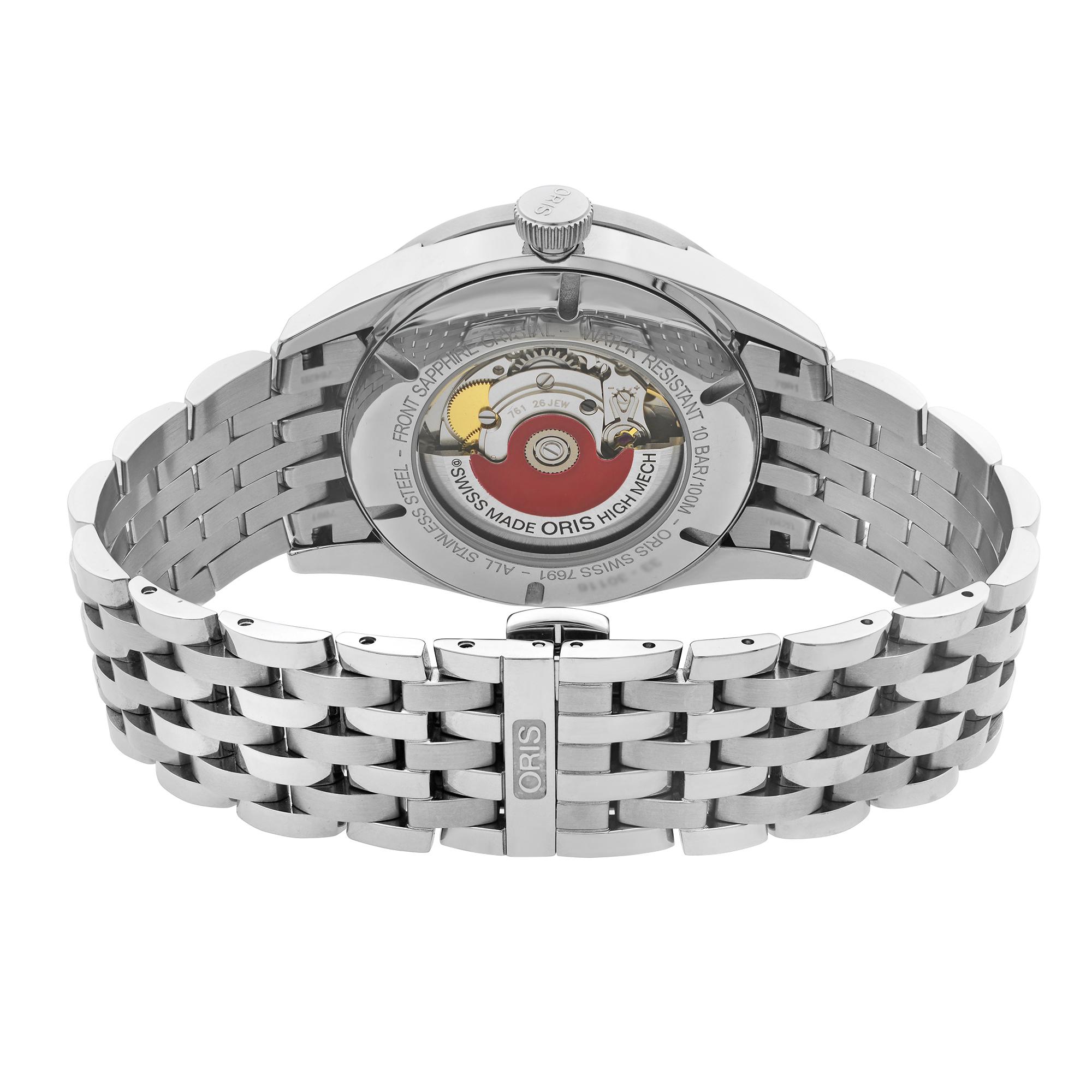 Orologio Oris Artix Pointer Moon Date Quadrante Nero Uomo 01 761 7691 4054-07 8 21 80 in vendita 3
