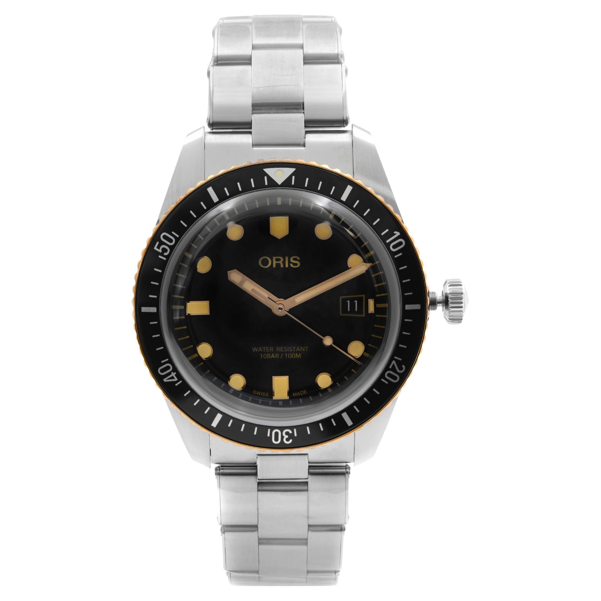 Oris Diver Sixty-Five Steel Bronze Black Dial Watch 01 733 7720 4354-07 8 21 18 For Sale