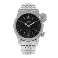 Oris Flight Timer Black Dial Day Date Steel Automatic Men's Watch 63575684064