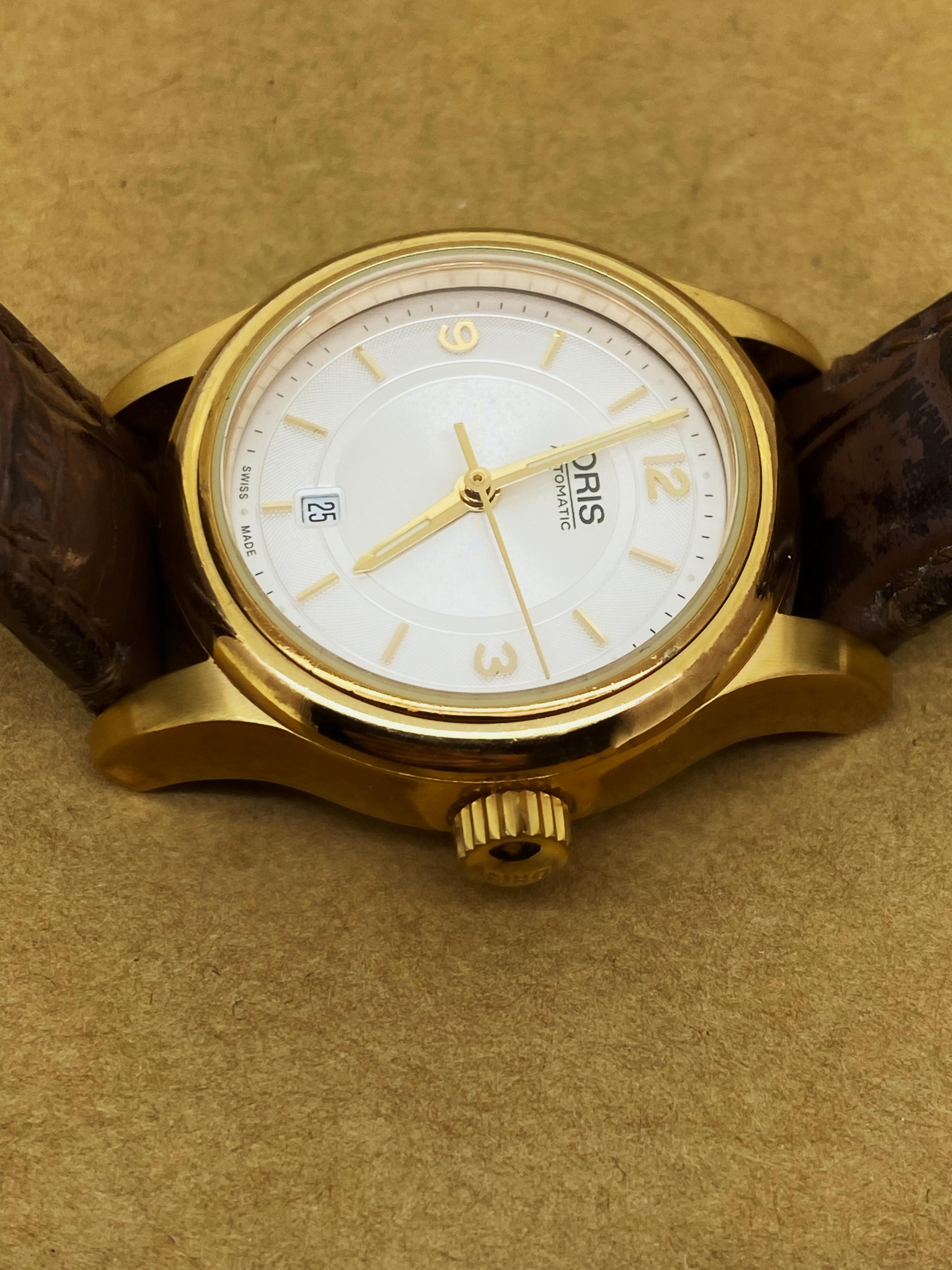 Oris Ref 7650-48 18K Roségold-Damenuhr mit Automatik 28.5 mm mit Datum 4