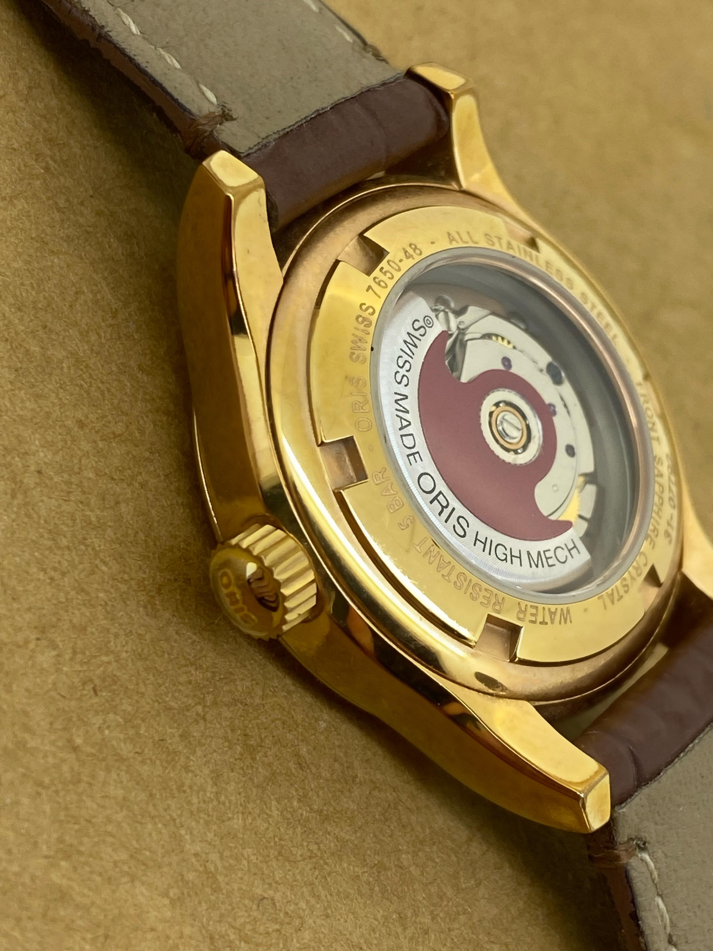 Oris Ref 7650-48 18K Roségold-Damenuhr mit Automatik 28.5 mm mit Datum 5