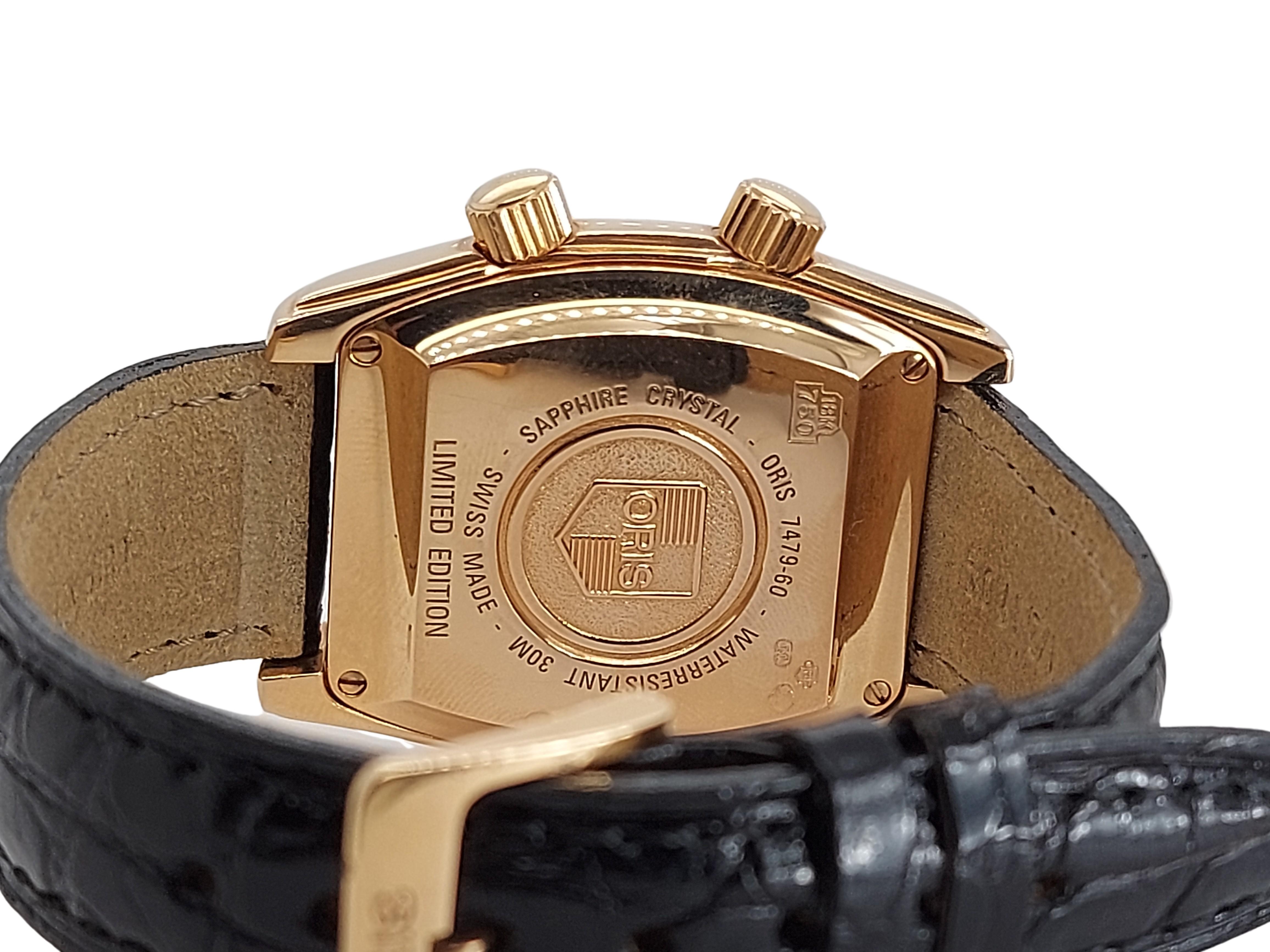 Artisan Oris Reveil Limited Edition Mechanical Alarm 18kt Gold, New with Box & Papers en vente