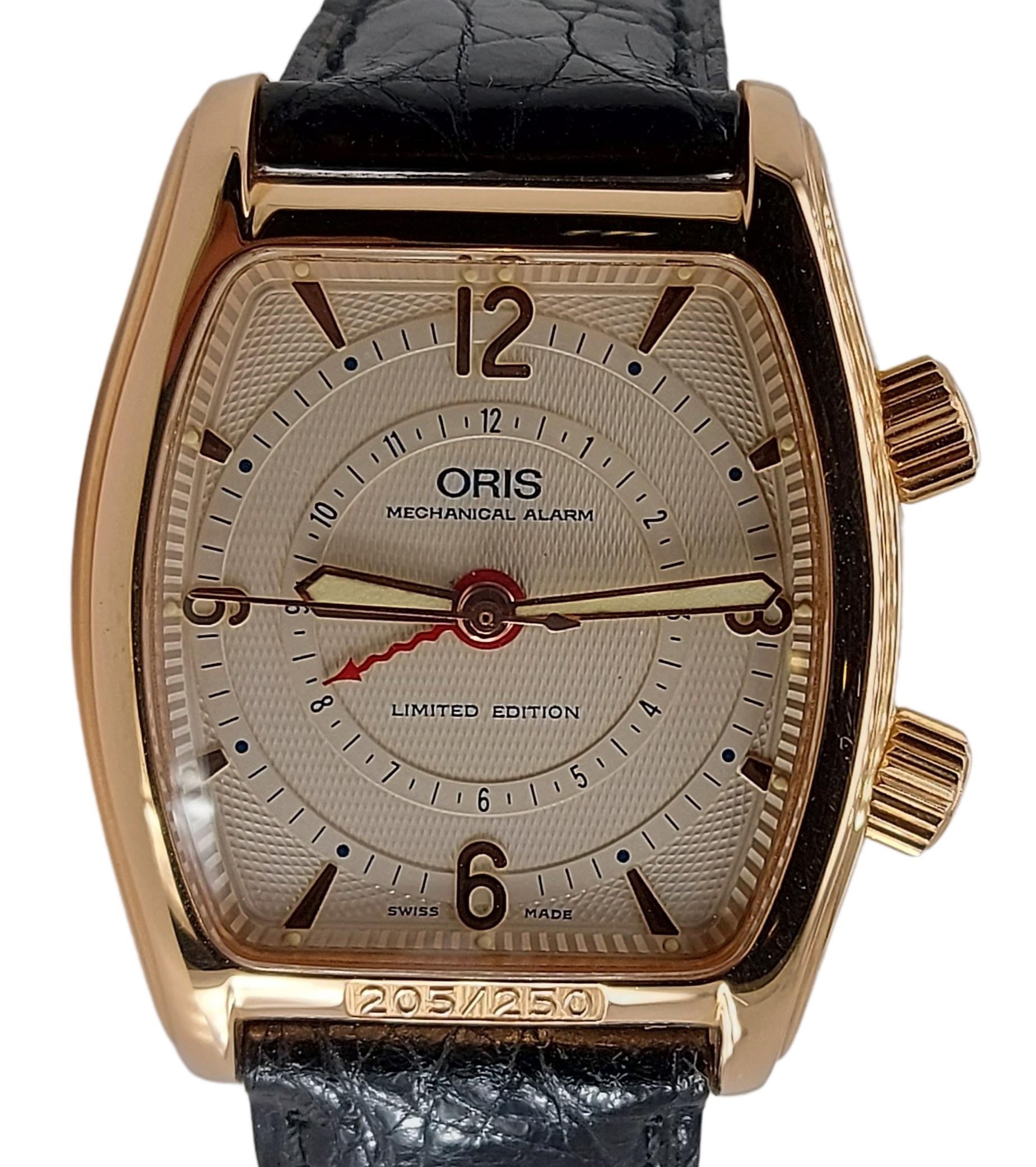 Oris Reveil Limited Edition Mechanical Alarm 18kt Gold, New with Box & Papers Neuf - En vente à Antwerp, BE