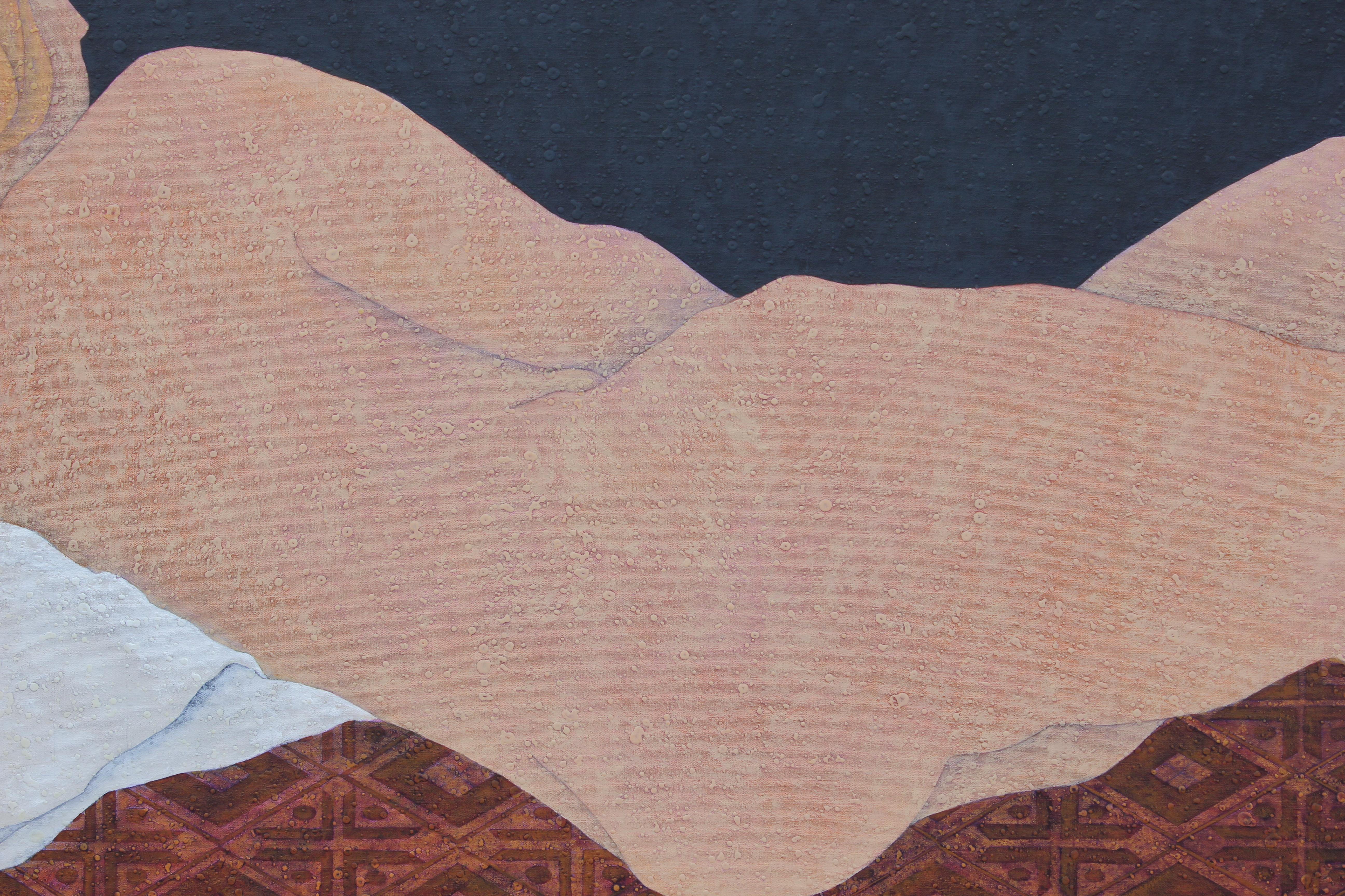 Large Reclining Nude Female  - Painting by Oris Robertson