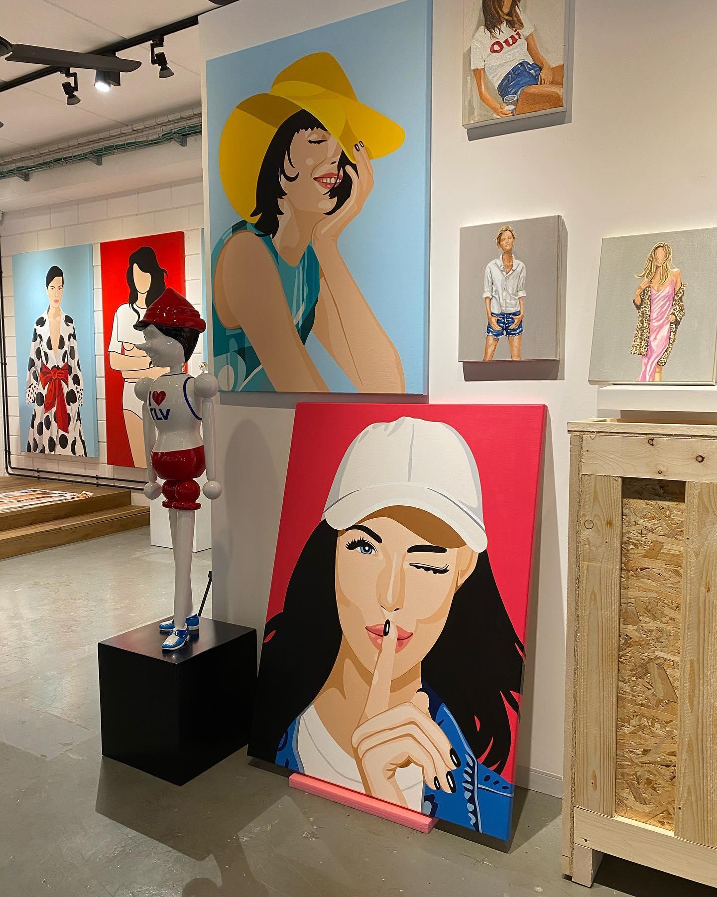 Orit Fuchs: Vivid 101B - Giclee print on canvas female figure painting. 21.5/32” 2