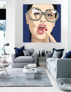 Orit Fuchs: Vivid 2 - Oil on Acrylic female figure painting. 40/40"