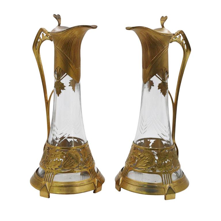 Art Nouveau Orivit decanter per vino in stile art nouveau in vendita