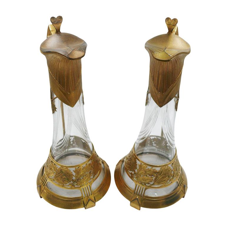 Tedesco Orivit decanter per vino in stile art nouveau in vendita