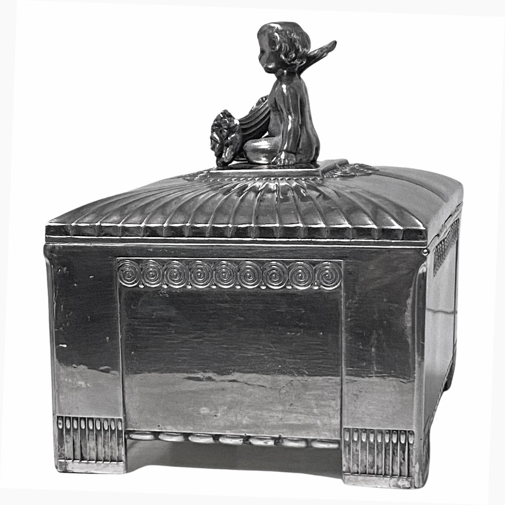 Orivit Jugendstil Secessionist Silvered Large Box Germany C.1900 1