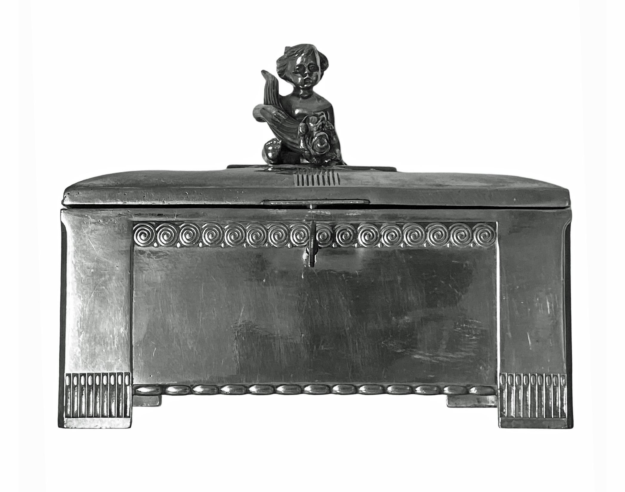 Orivit Jugendstil Secessionist Silvered Large Box Germany C.1900 3