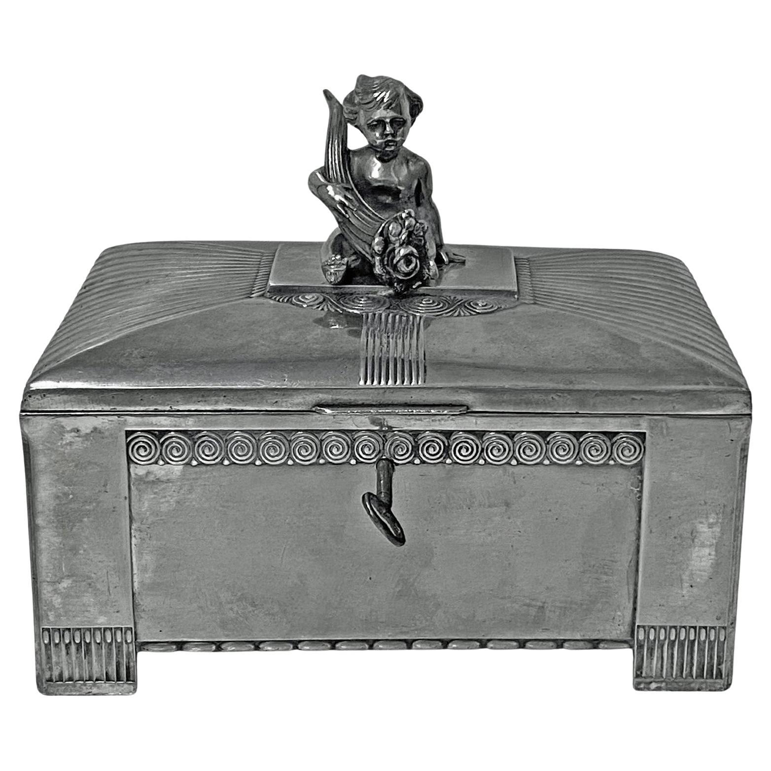 Orivit Jugendstil Secessionist Silvered Large Box Germany C.1900